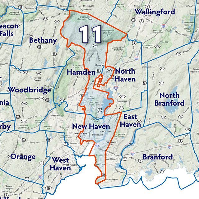 Map of the Eleventh Senate Disctrict.