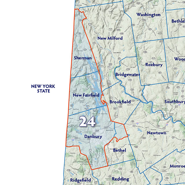 Map of the 24th Senate Disctrict.