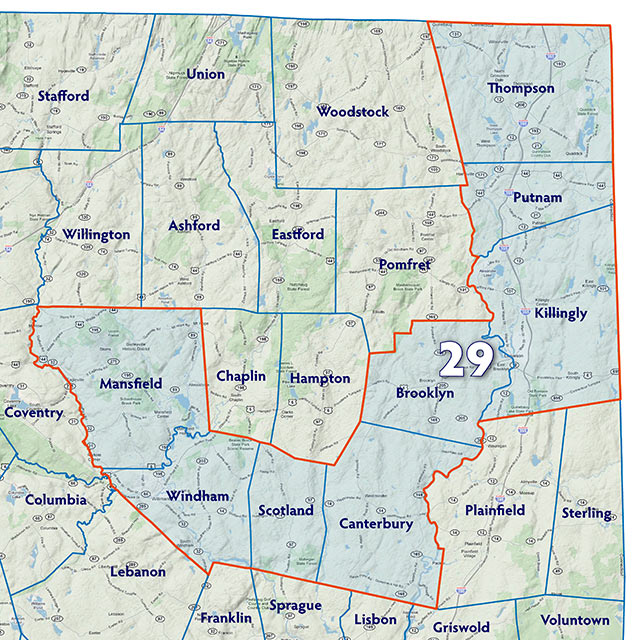 Map of the Twenty-ninth Senate Disctrict.